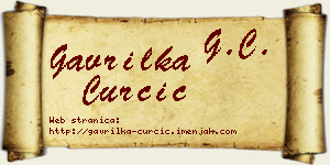 Gavrilka Ćurčić vizit kartica